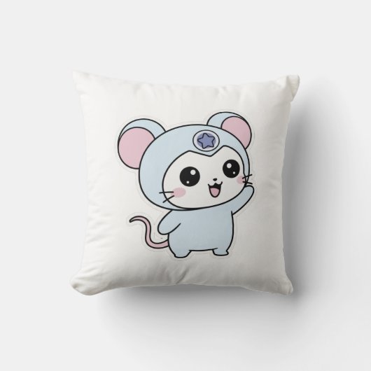 かわいい愛らしい小さな可愛いねずみ クッション (正面)