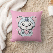 かわいい愛らしい小さな可愛いネズミ クッション (ブランケット)