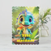 かわいい愛らしい恐竜 招待状 (スタンド正面)