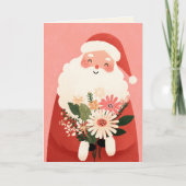 かわいい愛らしい漫画サンタクロースのメリークリスマス カード (正面)