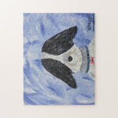 かわいい愛らしい白黒ドッグジグソーパズル ジグソーパズル (縦)