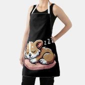 かわいい愛らしい眠る動物愛好家ウェルシュコーギーP エプロン (インサイチュ)