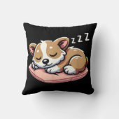 かわいい愛らしい眠る動物愛好家ウェルシュコーギーP クッション (裏面)