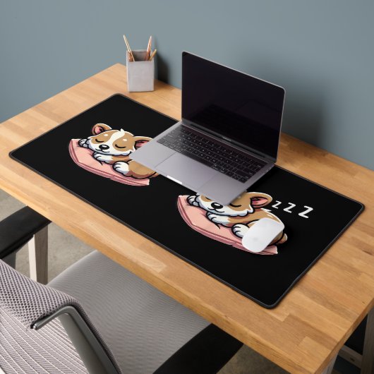 かわいい愛らしい眠る動物愛好家ウェルシュコーギーP デスクマット (オフィス2)