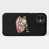 かわいい愛らしい眠る動物愛好家ウェルシュコーギーP Case-Mate iPhoneケース (裏面(横))
