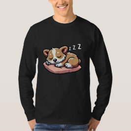 かわいい愛らしい眠る動物愛好家ウェルシュコーギP Tシャツ