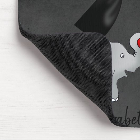 かわいい愛らしい象,水玉模様,弓 マウスパッド (コーナー)