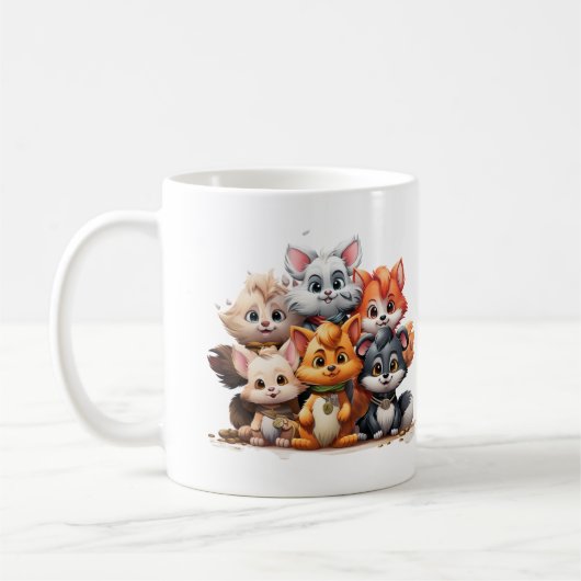 かわいい愛らしい赤ちゃん動物 コーヒーマグカップ (左)