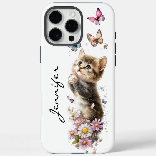 かわいい愛らしい遊び心のある子猫のiPhone / iPadケース Case-Mate iPhoneケース (裏面)