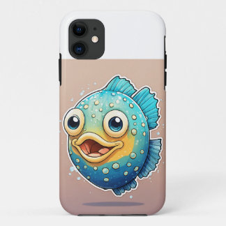 かわいい愛らしい魚のデザインiPhoneカバー iPhone 11 ケース