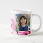 かわいい愛ママピンクの花2枚の写真 ジャンボコーヒーマグカップ (右)