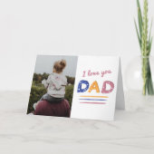 かわいい愛ユーパパピンクタイポグラフィフォトホリデーCa カード (正面)