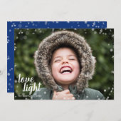 かわいい愛及び軽いハヌカーの休日の写真カード シーズンカード (正面/裏面)