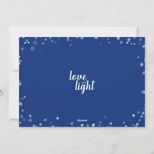 かわいい愛及び軽いハヌカーの休日の写真カード シーズンカード (裏面)