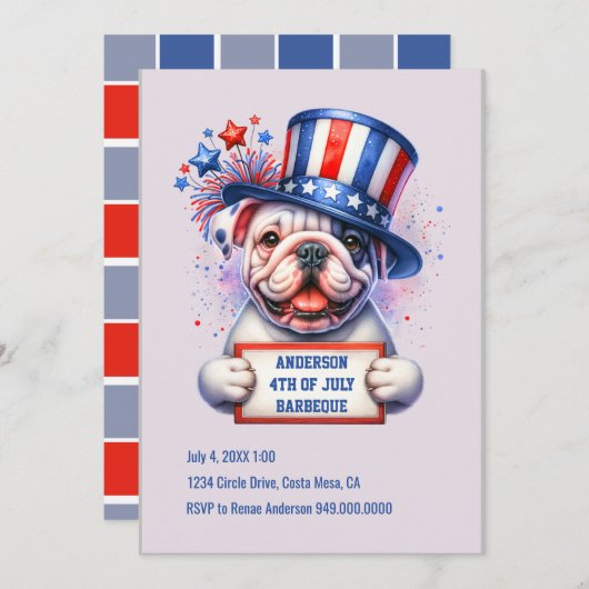 かわいい愛国パーティーの招待状 招待状 (正面/裏面)