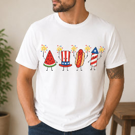 かわいい愛国フードキャラがスパークルでパチパチ Tシャツ