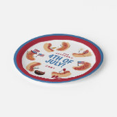 かわいい愛国ホットドッグ7月4日 ペーパープレート (アングル)