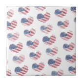 かわいい愛国心のあるアメリカ国旗 タイル (正面)