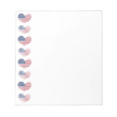 かわいい愛国心のあるアメリカ国旗 ノートパッド (正面)