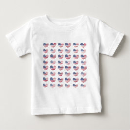 かわいい愛国心のあるアメリカ国旗 ベビーTシャツ