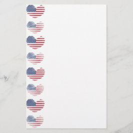 かわいい愛国心のあるアメリカ国旗 便箋