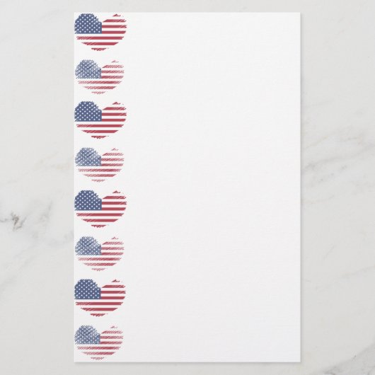 かわいい愛国心のあるアメリカ国旗 便箋 (正面)