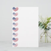 かわいい愛国心のあるアメリカ国旗 便箋 (スタンド正面)