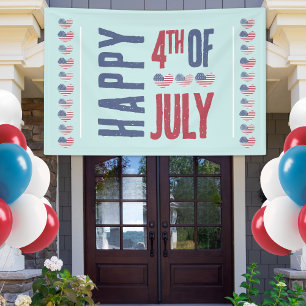 かわいい愛国心のある米国アメリカ国旗7月4日 横断幕