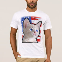 かわいい愛国心の子猫アメリカ国旗7月4日 Tシャツ