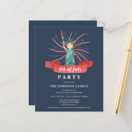 かわいい愛国心の赤と青7月4日