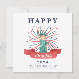 かわいい愛国心の赤と青7月4日 シーズンカード