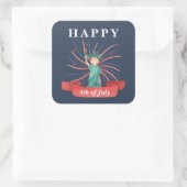 かわいい愛国心の赤と青7月4日 スクエアシール (バッグ)