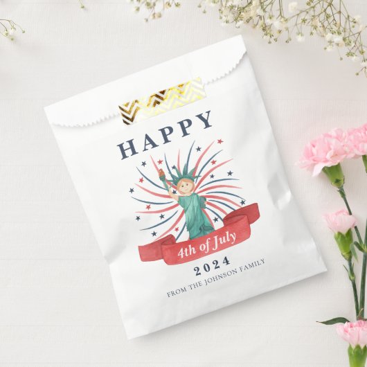 かわいい愛国心の赤と青7月4日 フェイバーバッグ (封をした状態)