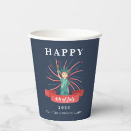 かわいい愛国心の赤と青7月4日 紙コップ