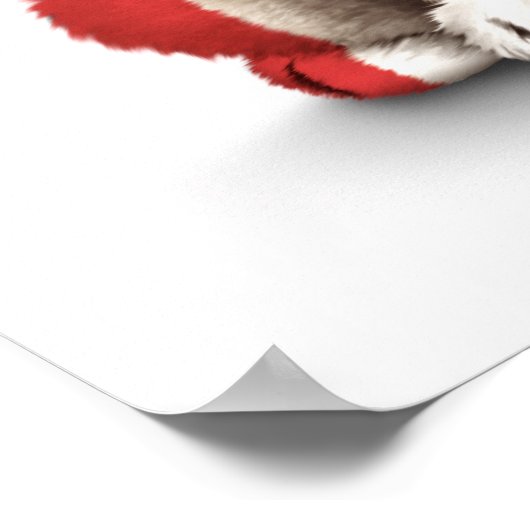 かわいい愛国心プエルトリコ国旗の子犬、白 ポスター (角)