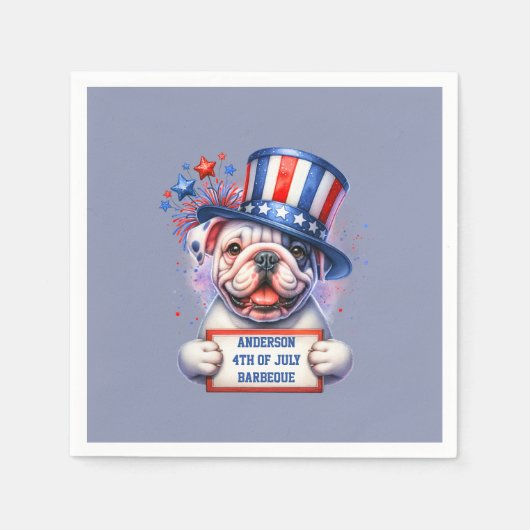 かわいい愛国的なBBQパーティー スタンダードカクテルナプキン (正面)