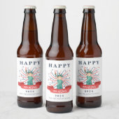 かわいい愛国赤白青7月4日 ビールラベル (ボトル)