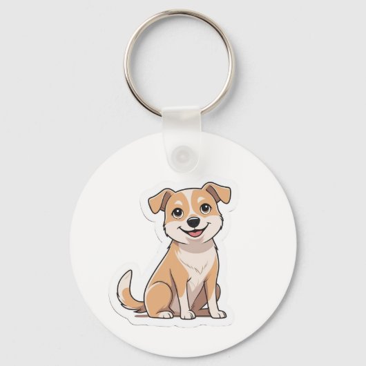 かわいい愛嬌のある野良犬 キーホルダー (正面)