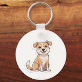 かわいい愛嬌のある野良犬 キーホルダー (正面)