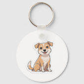 かわいい愛嬌のある野良犬 キーホルダー (裏面)