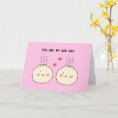 かわいい愛情たっぷりの中国の包子カップルパンプーンラブ カード (黄色い花)