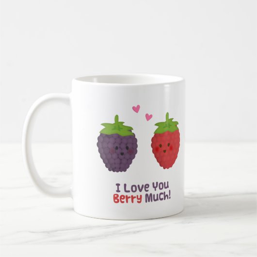 かわいい愛果実多くのしゃれのユーモア コーヒーマグカップ (左)