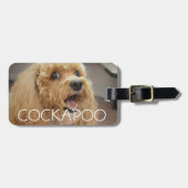 かわいい愛犬が微笑むパーソナライズされた ラゲッジタグ (正面横)