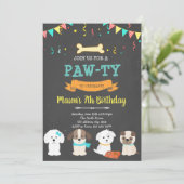 かわいい愛犬の誕生日シャワーの招待状 招待状 (スタンド正面)