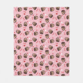 かわいい愛犬ピンク赤 フリースブランケット (正面)