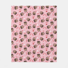 かわいい愛犬ピンク赤 フリースブランケット