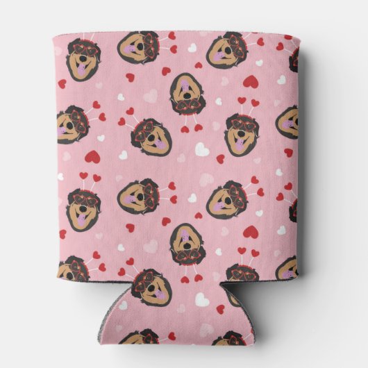 かわいい愛犬ピンク赤 缶クーラー (裏面)