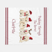 かわいい愛犬家クリスマスブランケットと名前 フリースブランケット (正面(横))