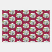 かわいい愛犬家パーソナライズされたの写真パターン ラッピングペーパーシート (正面2)