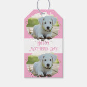 かわいい愛犬家パーソナライズされたフォトパターンピンク ギフトタグ (正面)